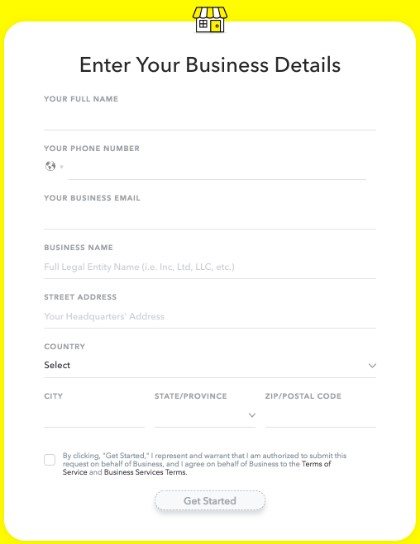 Create a business account on Snapchat