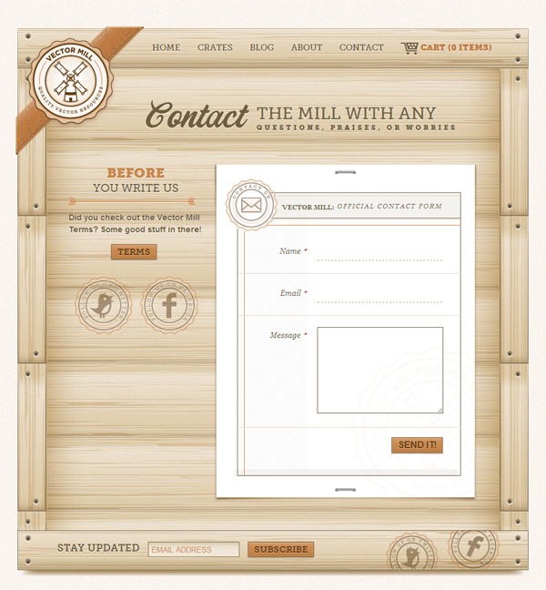 Web form on Vector Mill