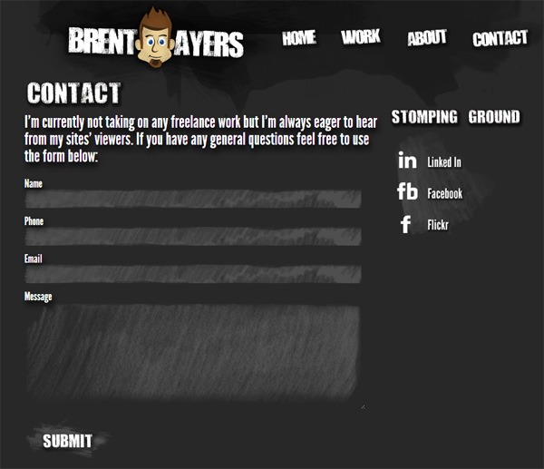 Web form on Brent Ayers