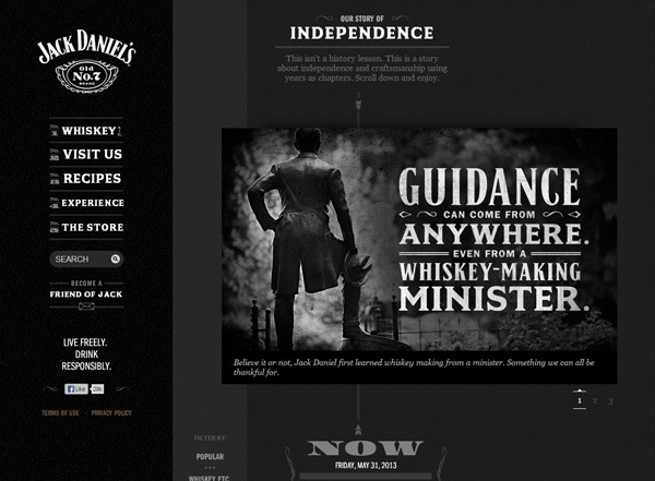 Dark website example: Jack Daniel's