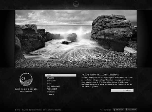 Dark website example: Rune Werner Molnes