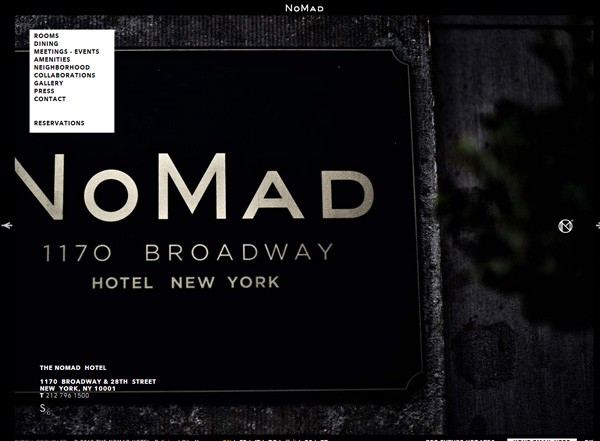 Dark website example: The NoMad Hotel