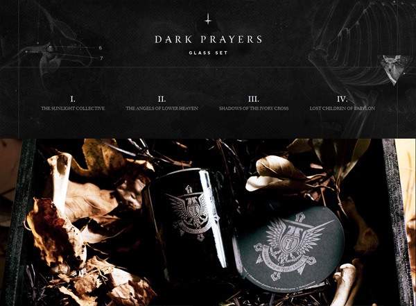 Dark website example: Dark Prayers