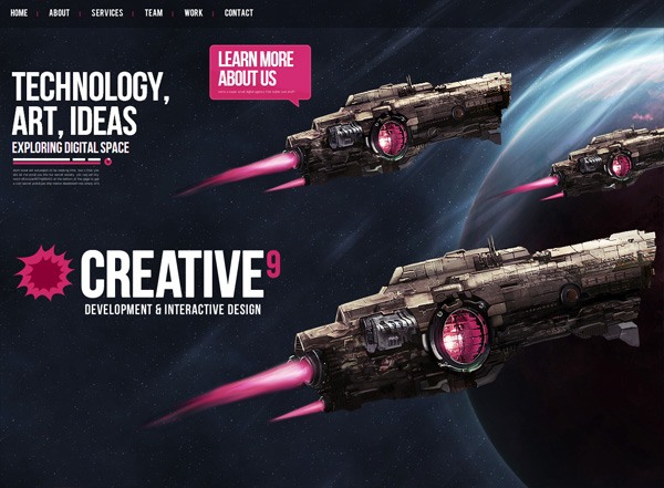 Dark website example: Creative9