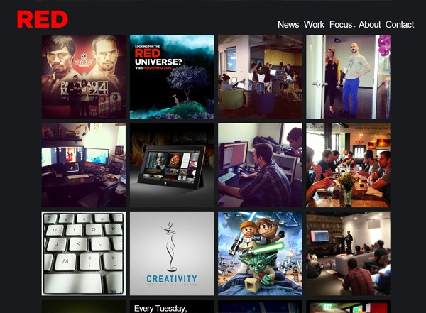 Dark website example: RED Interactive