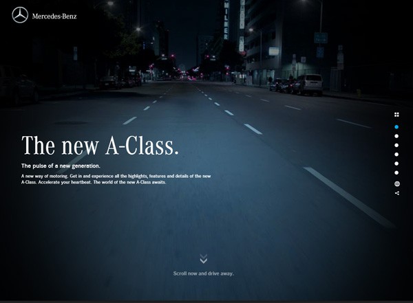 Dark website example: Mercedes-Benz