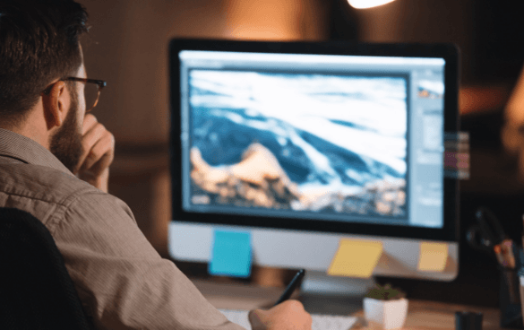 Designer at computer