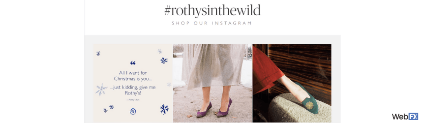 A personalized digital marketing example from Rothy's