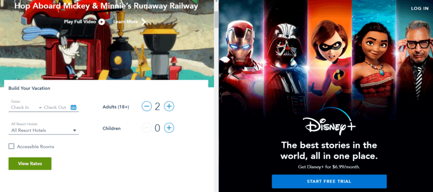 Disney subdomain comparison