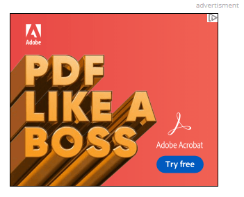 A display ad from Adobe featuring the phrase, "PDF like a boss"