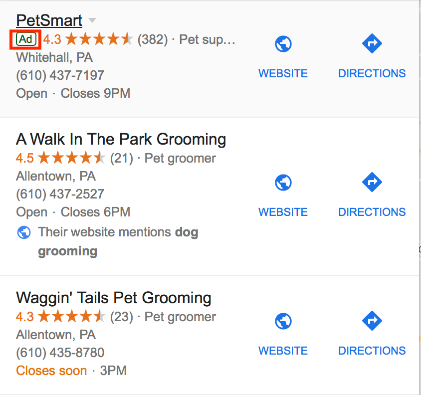 dog grooming ad example