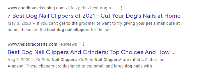 dog nail trim content