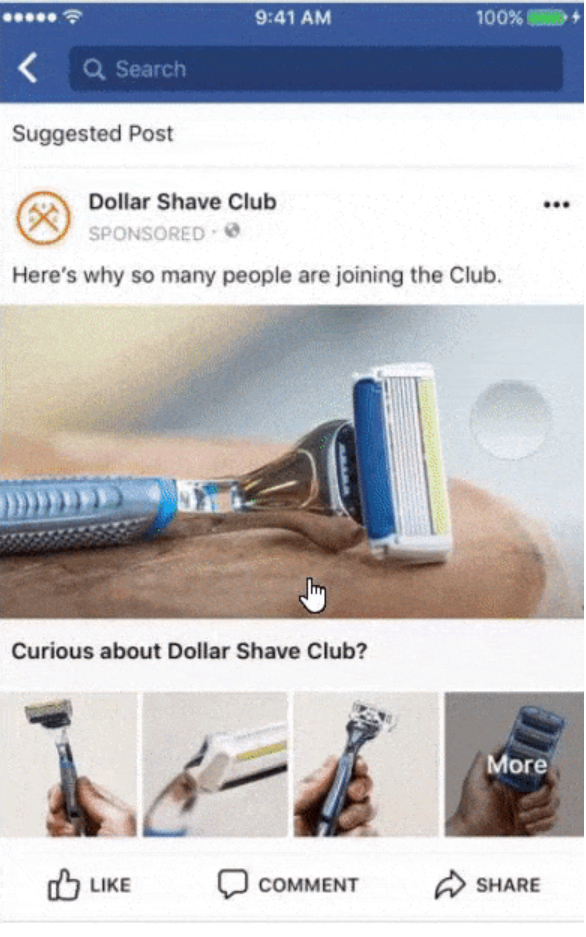 Dollar shave club facebook ad