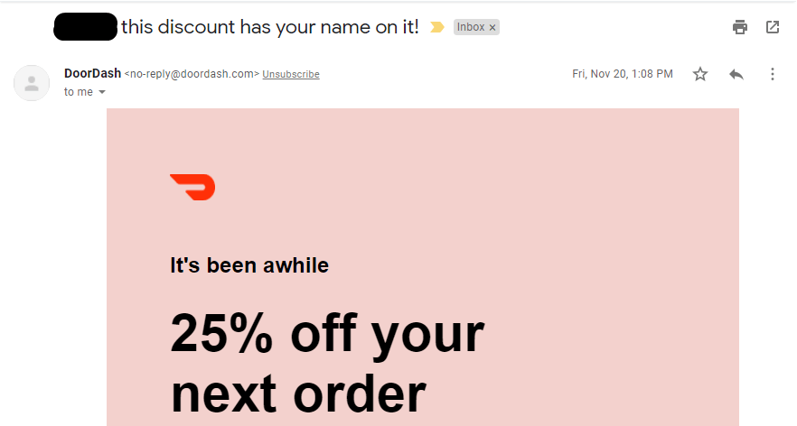 doordash email subject line