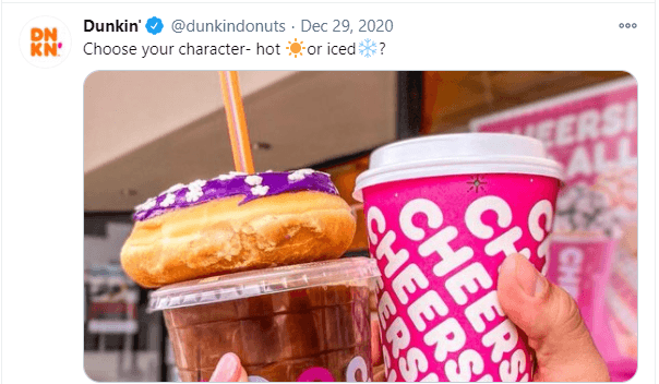 Dunkin Donuts sharing branded content on social media