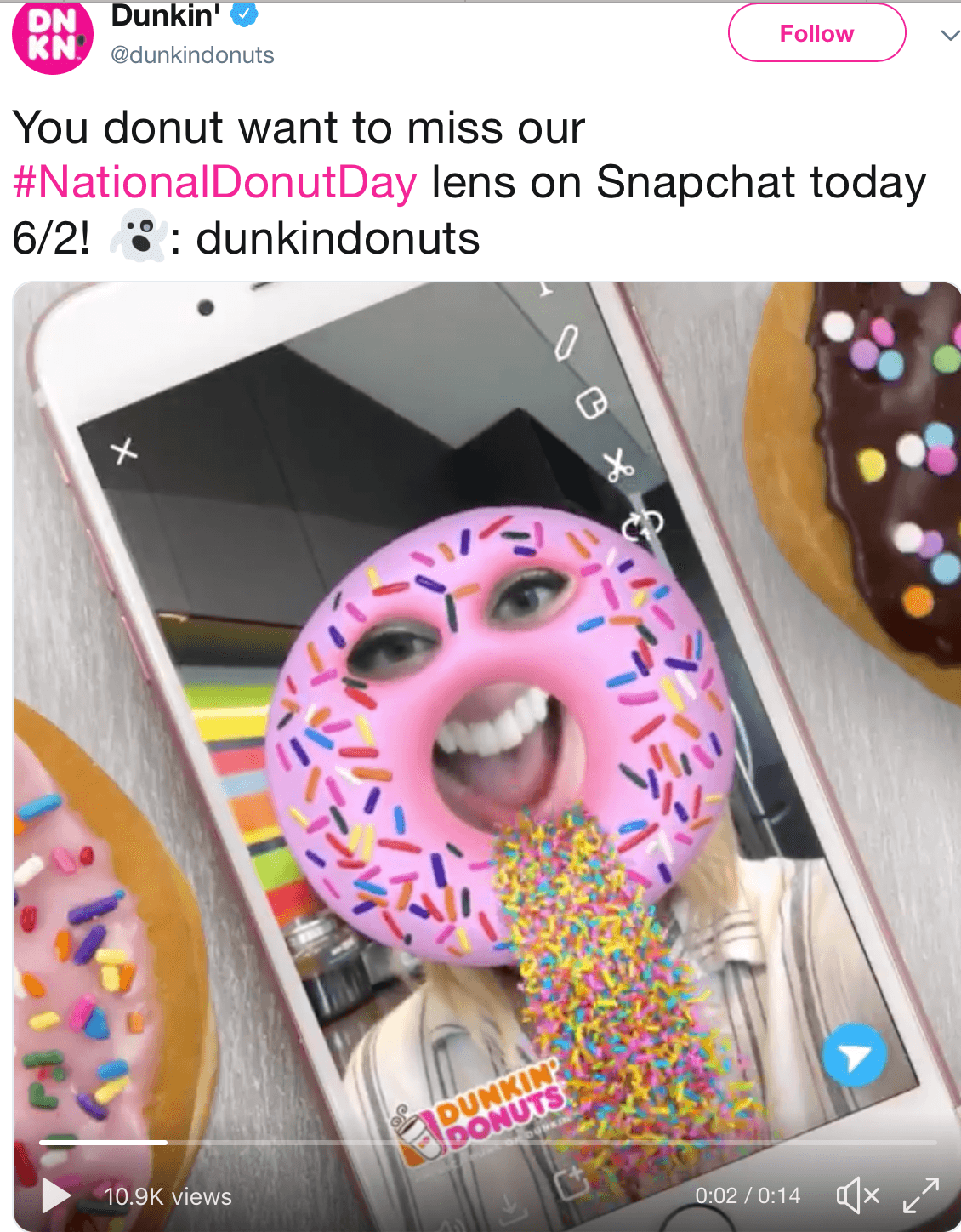 dunkin donut day filter