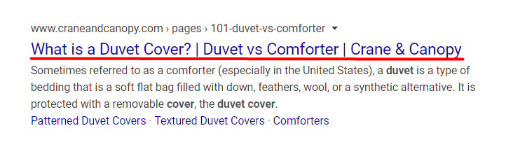 duvet cover title tag why are my competitors ranking higher on google