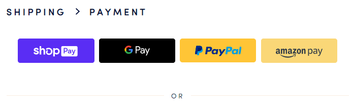 Ecommerce website essentials: Payment example