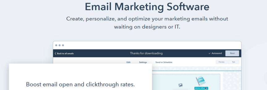 Email marketing tool: Hubspot