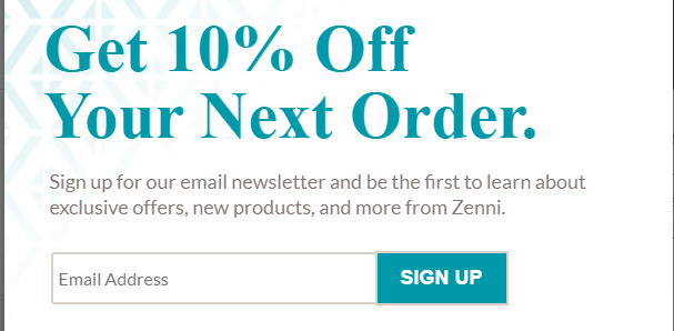 email sign up offer