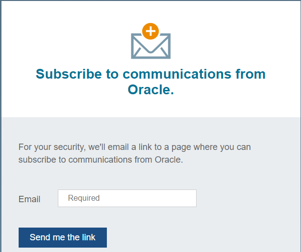 email sign up oracle