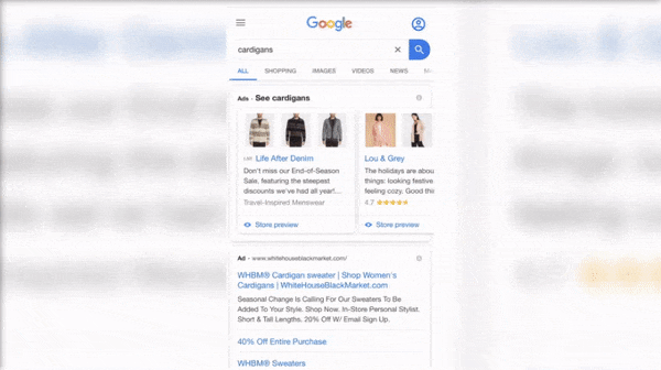 Opening a Google Shopping ad