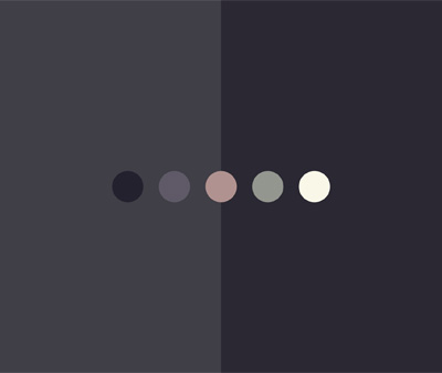 The color palette for May 6 2014, inspired by the HBO show, "True Detective".