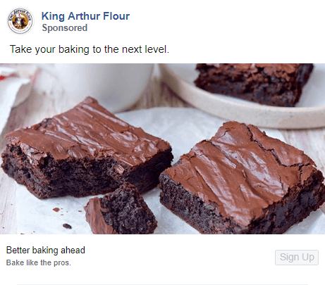 A facebook ad example from King Arthur Flour