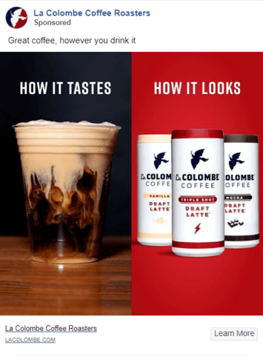 A Facebook ad example from La Colombe