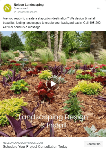 facebook ad landscaping