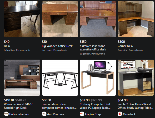 facebook listing marketplace office desk