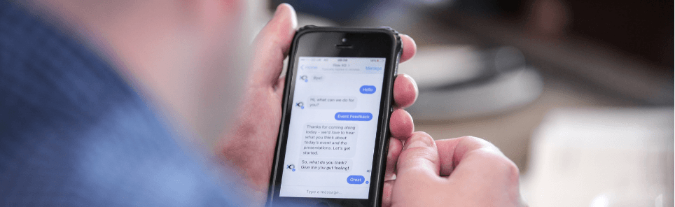 A person connects with a Facebook Messenger chatbot for businesses