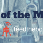 A banner with the text 'Tool of the Month' over a background of various tools such as hammers, wrenches, and pliers, with a small red robot icon and the text 'feedthebot' at the bottom.