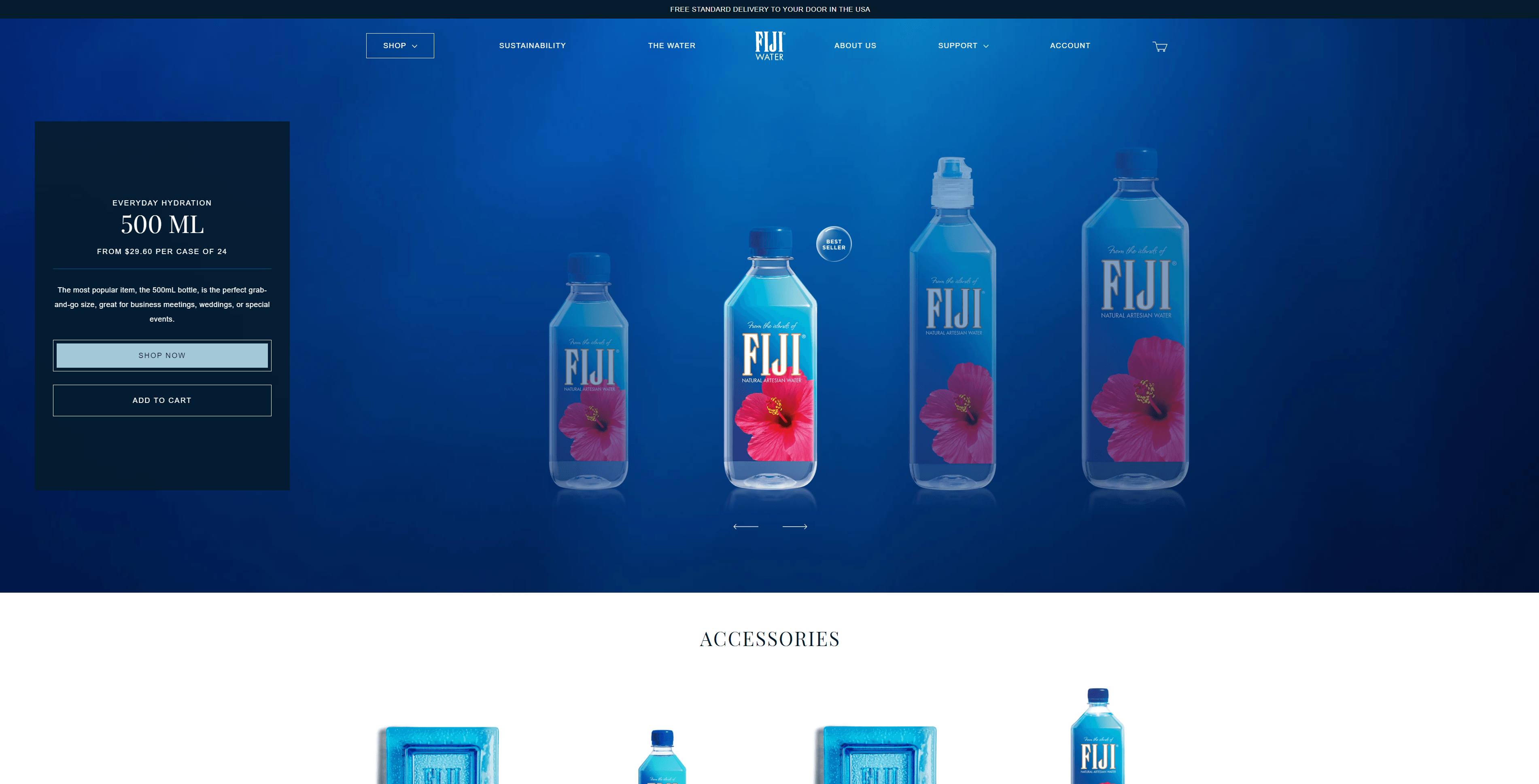 Fiji water landing page