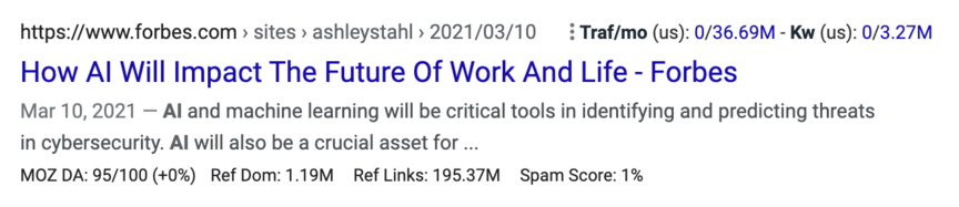 forbes ai google search result