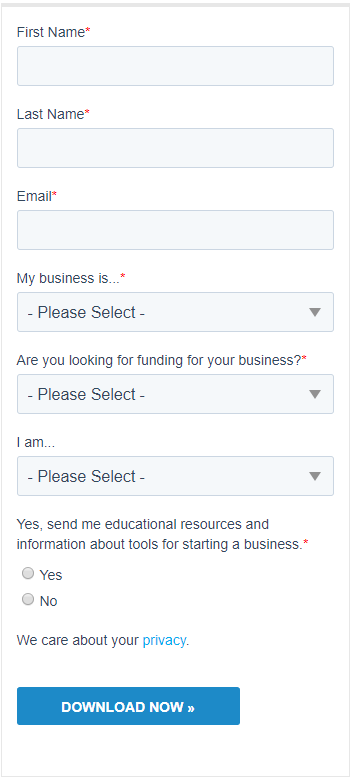 Bplans business start-up guide form