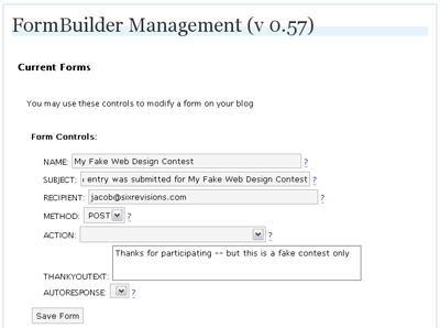 FormBuilder Set-up