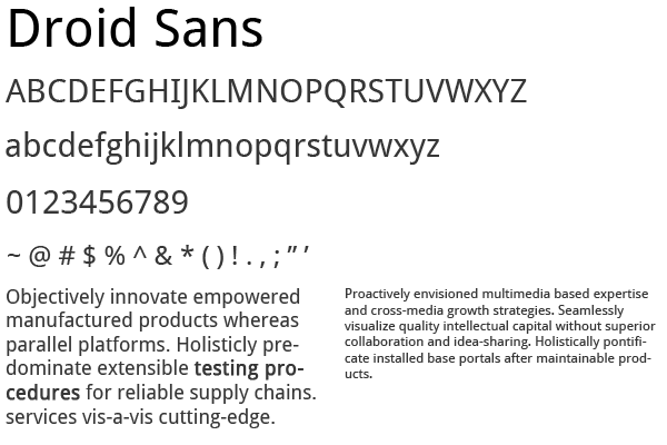 Droid Sans Font Free by Google Android » Font Squirrel
