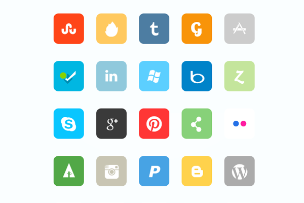 free flat icons 05premium flat social iconset