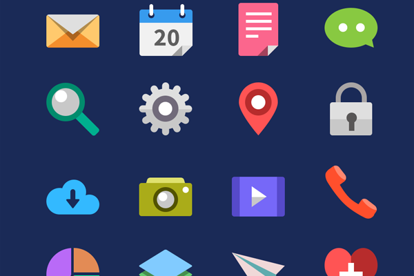 20 Flat Icons (PSD)