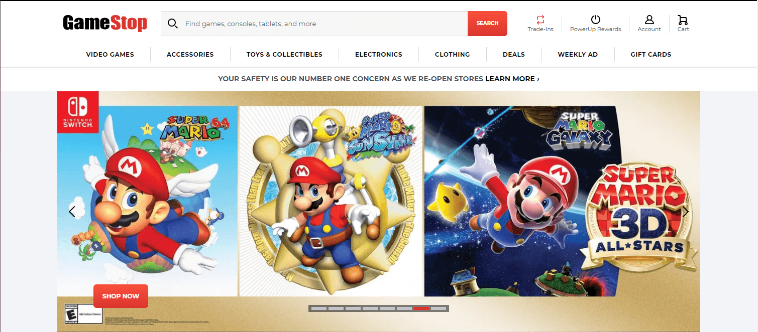 gamestop white space example