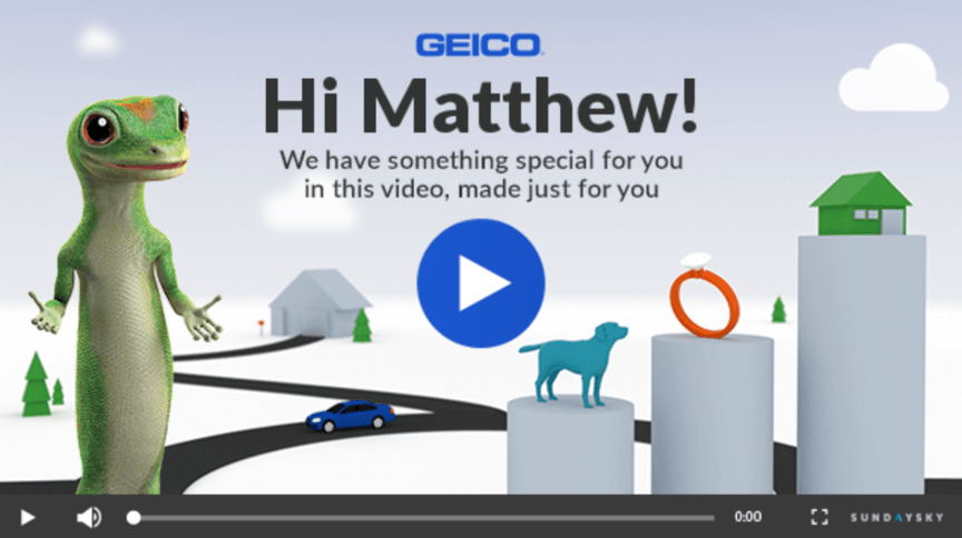 geico personalized email video