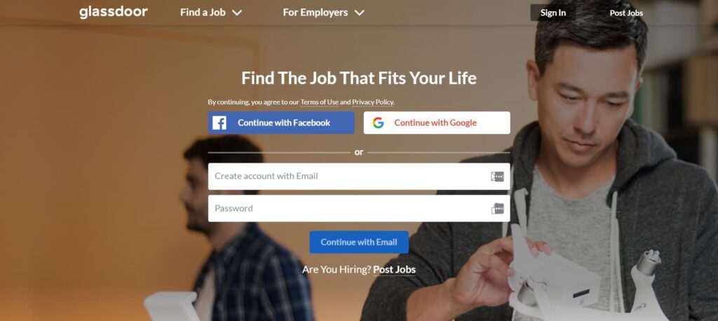 Glassdoor business review site