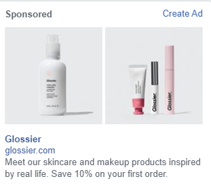 glossier facebook ad