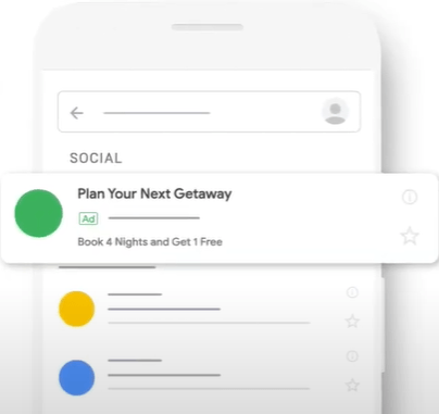 Example of discovery ads in Gmail