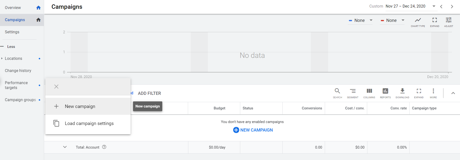 E-mail de remarketing: seu guia para remarketing de e-mail 3 1. Faça login em sua conta do Google Ads