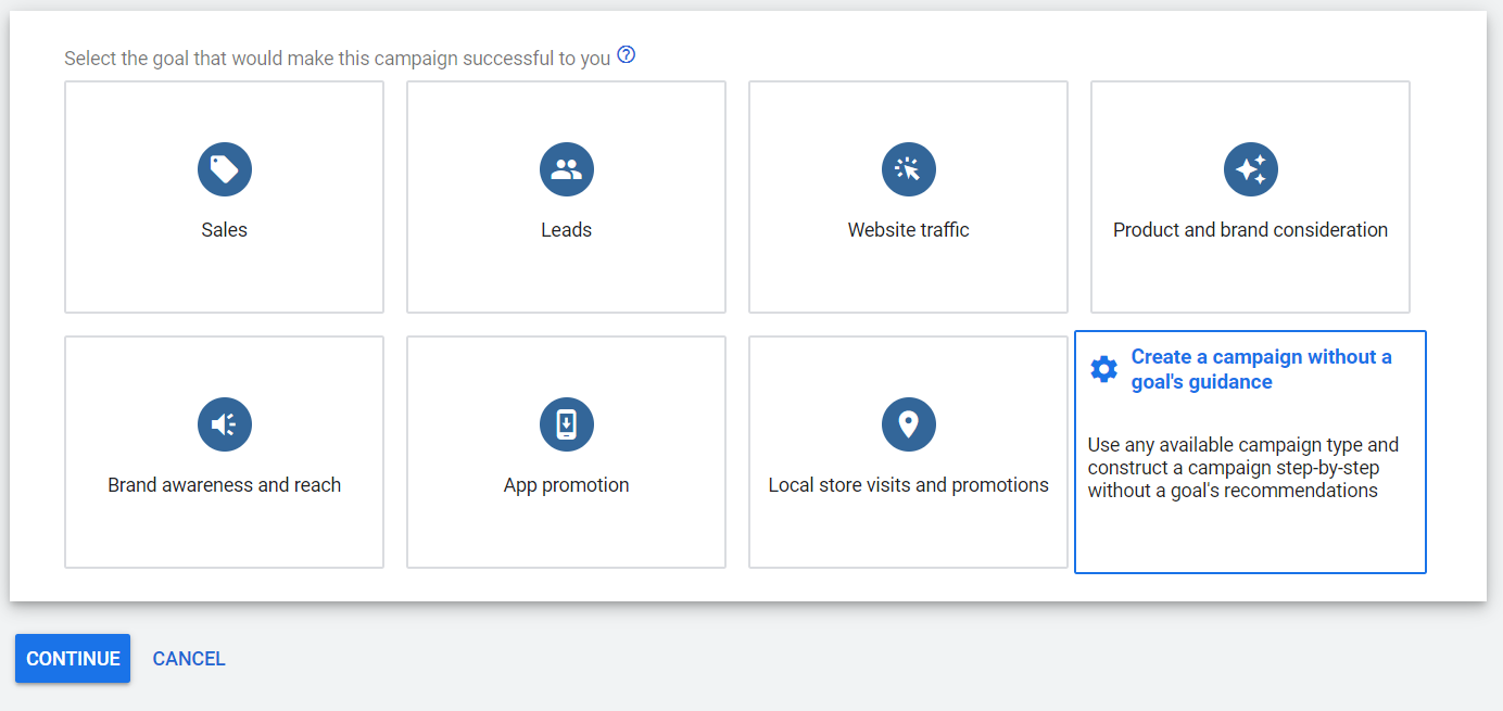 E-mail de remarketing: seu guia para remarketing de e-mail 4 3. Escolha uma meta de campanha, como “Vendas” ou “Criar uma campanha sem a orientação de uma meta”