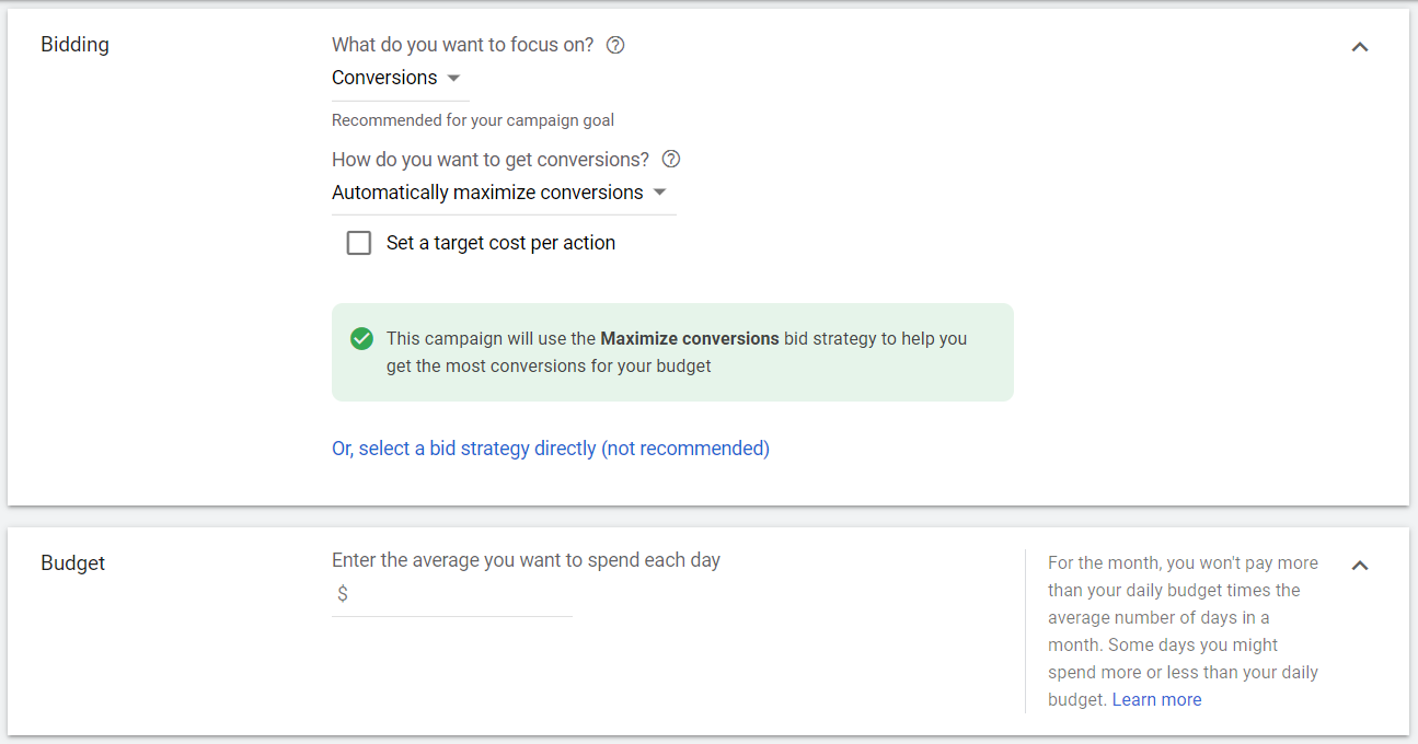 E-mail de remarketing: seu guia para remarketing de e-mail 9 8. Defina o orçamento e os lances da campanha