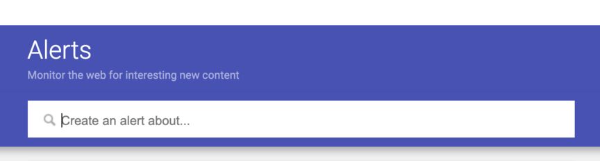 google alerts search box