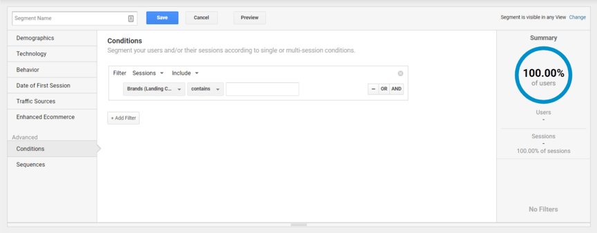 Google Analytics segments